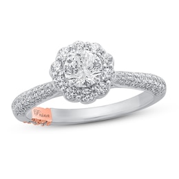 Pnina Tornai Romantic Rose Diamond Engagement Ring 1-1/4 ct tw Round 14K White Gold