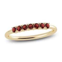 Juliette Maison Natural Garnet Half Eternity Ring 10K Yellow Gold