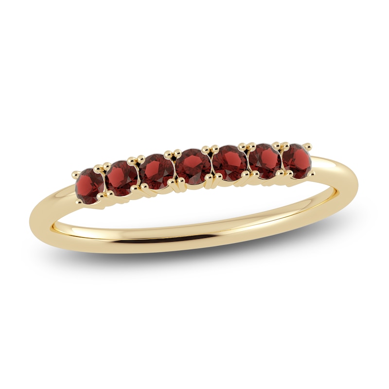 Main Image 1 of Juliette Maison Natural Garnet Half Eternity Ring 10K Yellow Gold