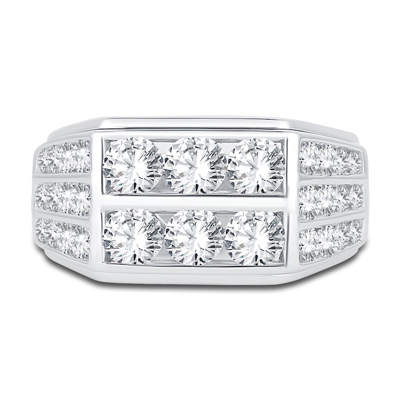 Men's Diamond Ring 3 ct tw Round 14K White Gold