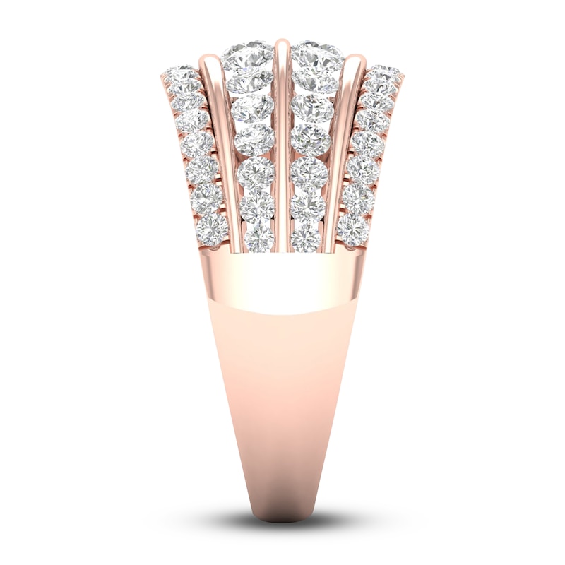 Main Image 3 of Diamond 4-Row Anniversary Band 1 ct tw Round 14K Rose Gold