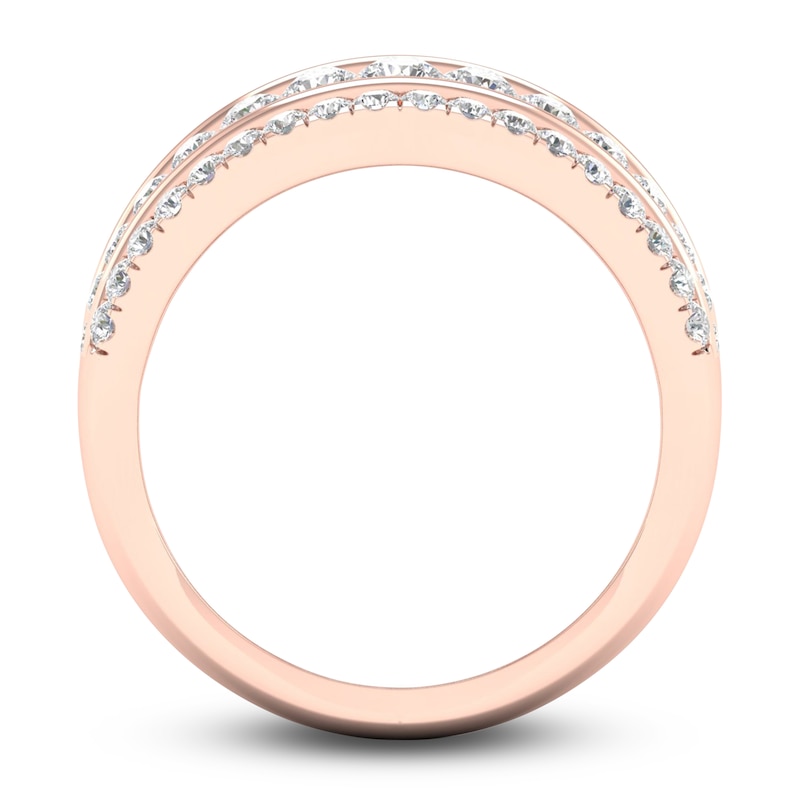 Main Image 4 of Diamond 4-Row Anniversary Band 1 ct tw Round 14K Rose Gold