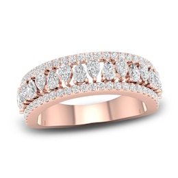 Diamond Anniversary Band 1 ct tw Pear/Round 14K Rose Gold