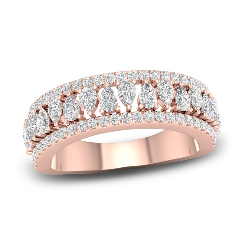 Main Image 1 of Diamond Anniversary Band 1 ct tw Pear/Round 14K Rose Gold