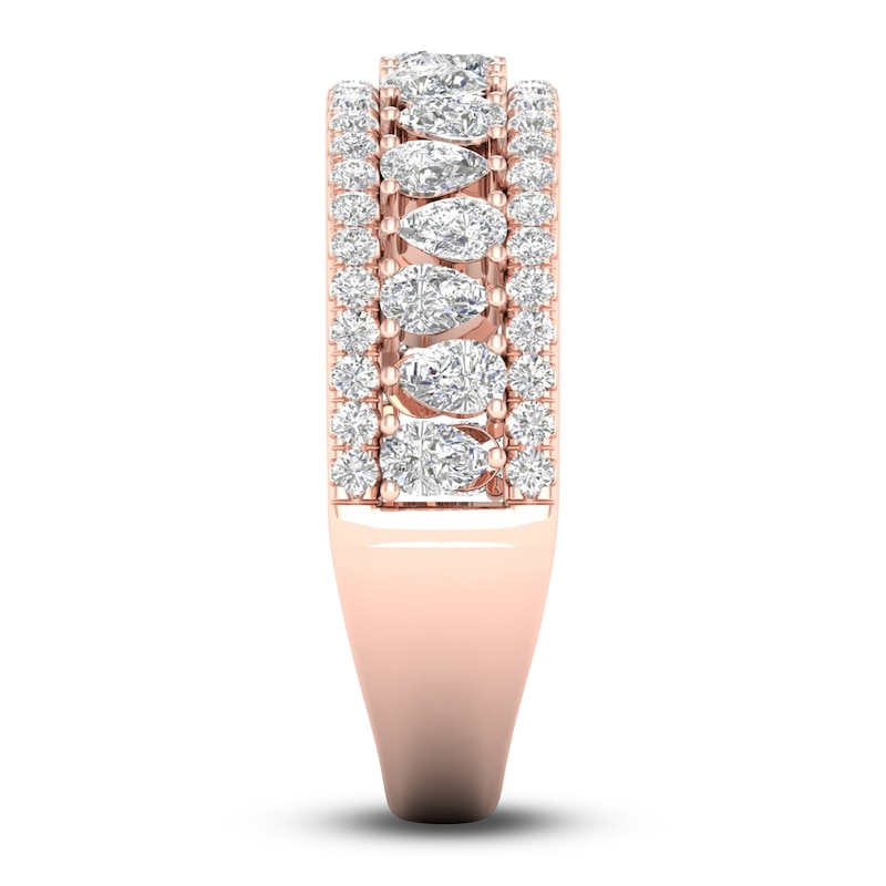 Main Image 3 of Diamond Anniversary Band 1 ct tw Pear/Round 14K Rose Gold