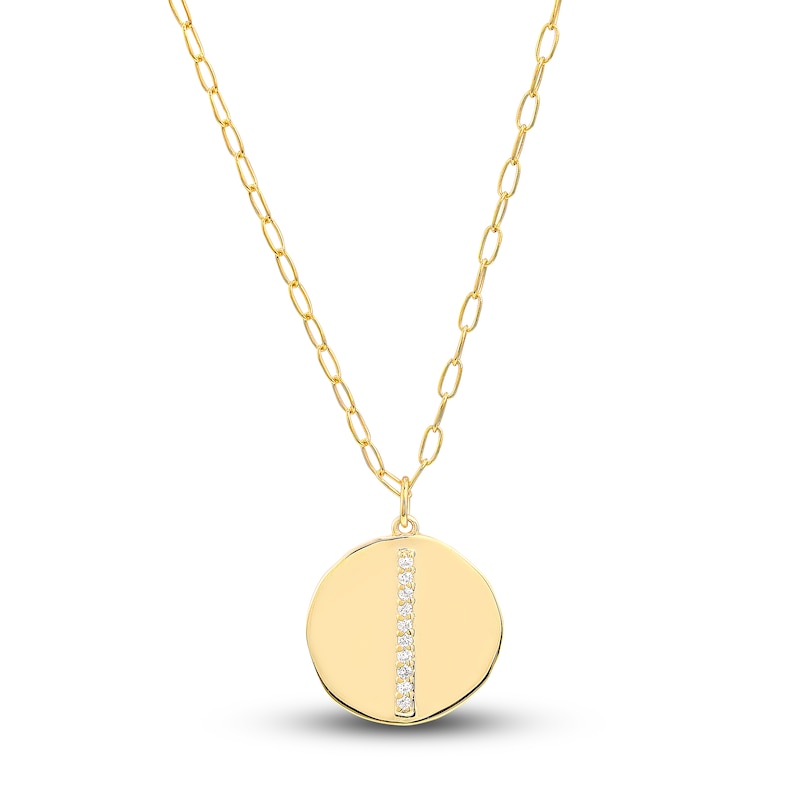 Diamond Medallion Monogram Necklace