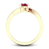 Thumbnail Image 3 of Natural Ruby Ring 1/10 ct tw Diamonds 14K Yellow Gold