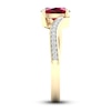 Thumbnail Image 4 of Natural Ruby Ring 1/10 ct tw Diamonds 14K Yellow Gold