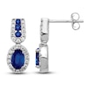 Thumbnail Image 1 of Natural Blue Sapphire Dangle Earrings 1/3 ct tw Round 14K White Gold