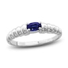 Thumbnail Image 1 of Natural Blue Sapphire Oval Bezel Ring 14K White Gold