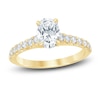 Thumbnail Image 1 of Diamond Hidden Halo Engagement Ring 1-1/2 ct tw Oval/Round 14K Yellow Gold