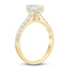 Thumbnail Image 2 of Diamond Hidden Halo Engagement Ring 1-1/2 ct tw Oval/Round 14K Yellow Gold