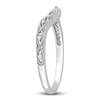 Thumbnail Image 2 of Milgrain Contour Wedding Band Diamond Accents 14K White Gold