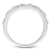 Thumbnail Image 3 of Milgrain Contour Wedding Band Diamond Accents 14K White Gold