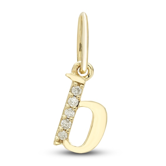 Initial B Necklace Charm Diamond Accents 10K Yellow Gold | Jared