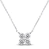 Thumbnail Image 0 of Diamond 4-Stone Pendant Necklace 3/4 ct tw Round 14K White Gold