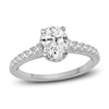 Thumbnail Image 1 of Diamond Halo Engagement Ring 1-3/8 ct tw Oval/Round 14K White Gold