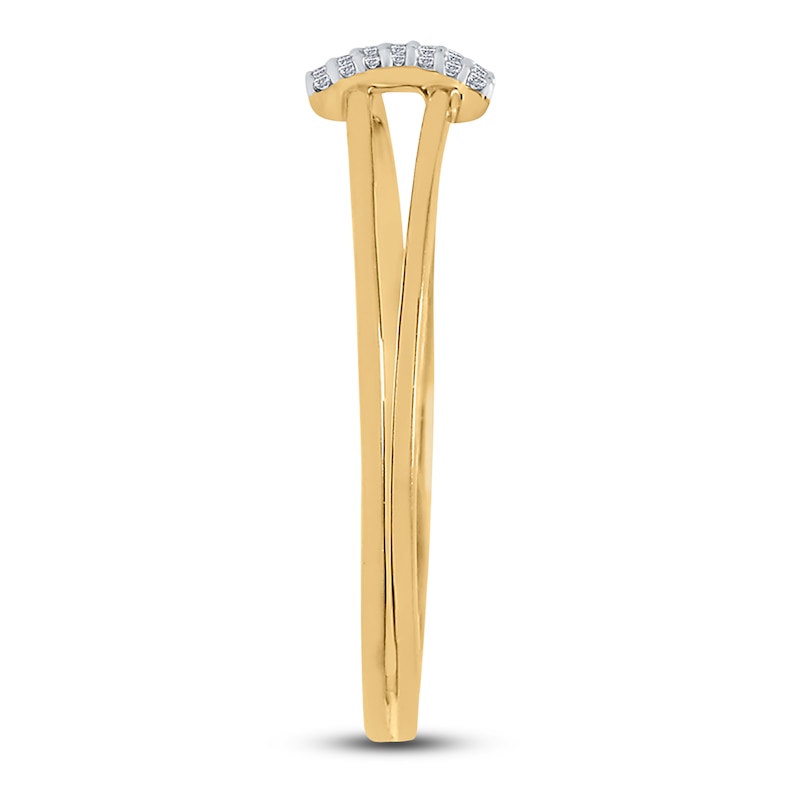 Main Image 3 of High-Polish Vertical Bar Ring Diamond Accents 14K Yellow Gold