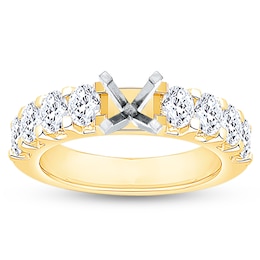 Diamond Engagement Ring Setting 1-1/2 ct tw Oval 18K Yellow Gold