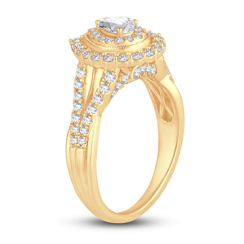 Main Image 2 of Diamond Engagement Ring 1 ct tw Pear/Round 14K Yellow Gold