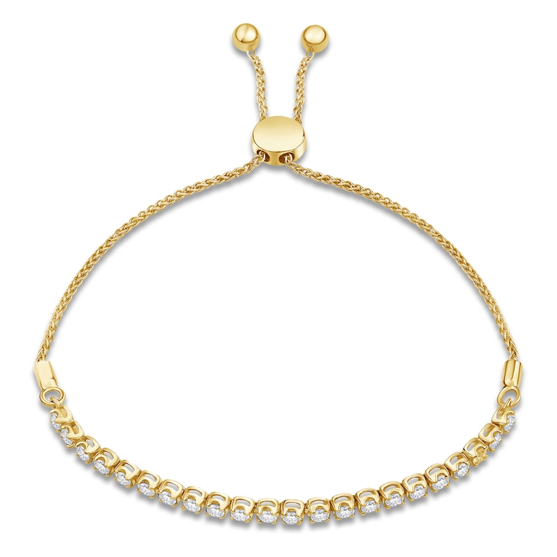 Lab-Created Diamond Line Bolo Bracelet 1 ct tw 14K Yellow Gold