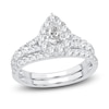 Thumbnail Image 0 of Diamond Double Halo Bridal Set 1-1/2 ct tw Pear/Round 14K White Gold