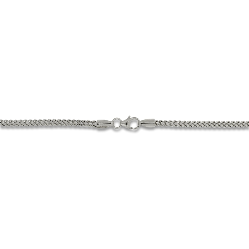 Main Image 3 of Hollow Franco Chain Necklace 14K White Gold 22&quot; 2.4mm