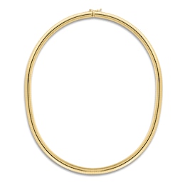 Semi-Solid Omega Chain Necklace 14K Yellow Gold 16&quot; 6.0mm