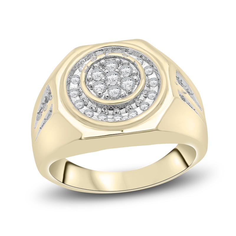 Main Image 1 of Men's Diamond Ring 1/2 ct tw Round 14K Yellow Gold