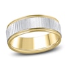 Thumbnail Image 1 of Men's Zig-Zag Wedding Band 14K Two-Tone Gold 7.0mm