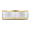 Thumbnail Image 2 of Men's Zig-Zag Wedding Band 14K Two-Tone Gold 7.0mm