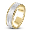 Thumbnail Image 3 of Men's Zig-Zag Wedding Band 14K Two-Tone Gold 7.0mm