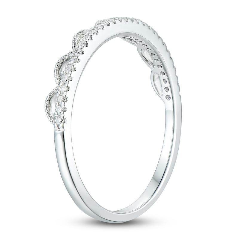 Main Image 2 of Diamond Scallop Anniversary Band 1/8 ct tw 14K White Gold