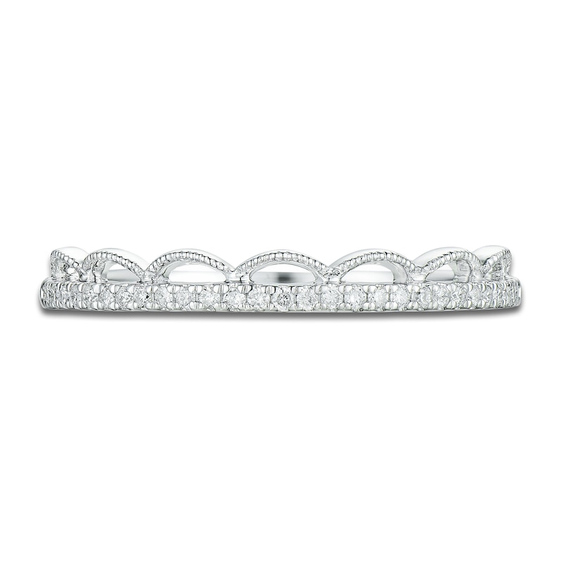 Main Image 3 of Diamond Scallop Anniversary Band 1/8 ct tw 14K White Gold