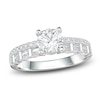 Thumbnail Image 1 of Round & Baguette-Cut Diamond Engagement Ring 1 ct tw 14K White Gold