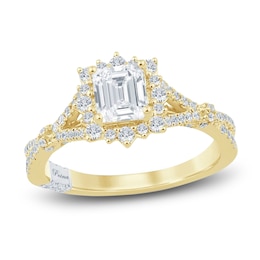 Pnina Tornai Radiant-Cut Diamond Halo Engagement Ring 1-1/4 ct tw 14K Yellow Gold