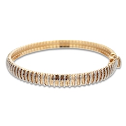 Italia D'Oro Diamond-Cut Cleopatra Bracelet 14K Two-Tone Gold 7&quot;