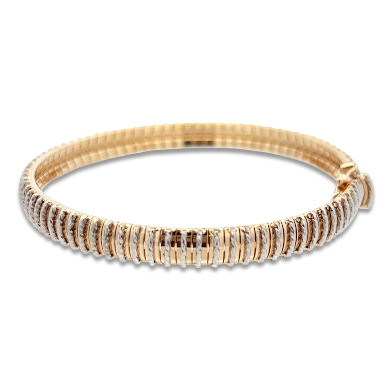 Main Image 1 of Italia D'Oro Diamond-Cut Cleopatra Bracelet 14K Two-Tone Gold 7&quot;