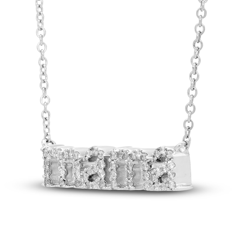 Main Image 2 of Diamond &quot;Mama&quot; Necklace 1/8 ct tw 10K White Gold 18&quot;