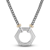 Thumbnail Image 0 of Forged by Jared Men's Hexagon Necklace Sterling Silver & 18K Yellow Gold 23"
