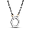 Thumbnail Image 1 of Forged by Jared Men's Hexagon Necklace Sterling Silver & 18K Yellow Gold 23"
