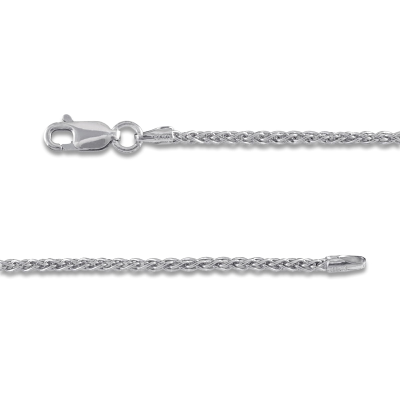 Solid Adjustable Wheat Chain Chain Necklace 1.6mm Sterling Silver 24"