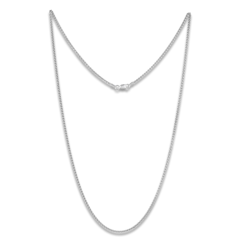 Solid Adjustable Wheat Chain Chain Necklace 1.6mm Sterling Silver 24"