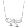 Thumbnail Image 1 of Diamond Bow Necklace 1/20 ct tw Sterling Silver 18&quot;