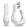 Thumbnail Image 2 of Italia D'Argento Sculpted Puff Three-Sided Hoop Earrings Sterling Silver