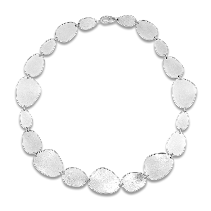 Main Image 1 of Italia D'Argento Textured Pebble Links Necklace Sterling Silver 19&quot;