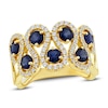 Thumbnail Image 1 of Natural Blue Sapphire & Diamond Ring 3/8 ct tw 14K Yellow Gold