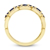 Thumbnail Image 2 of Natural Blue Sapphire & Diamond Ring 3/8 ct tw 14K Yellow Gold