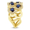 Thumbnail Image 3 of Natural Blue Sapphire & Diamond Ring 3/8 ct tw 14K Yellow Gold