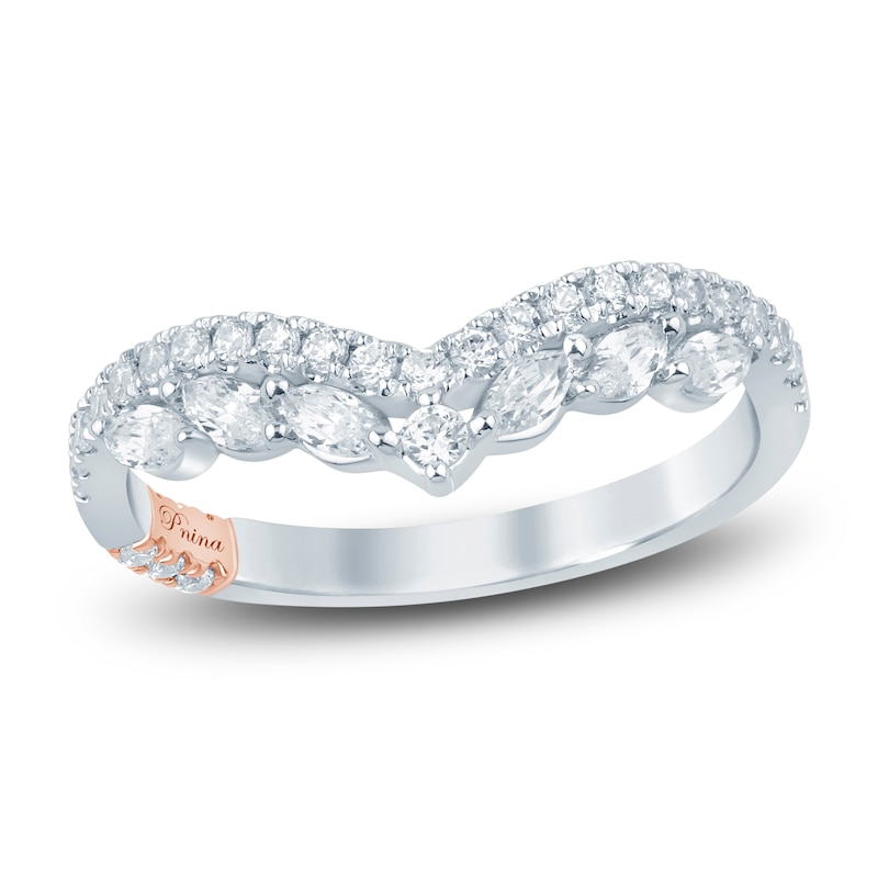 Main Image 1 of Pnina Tornai Marquise & Round-Cut Diamond Chevron Anniversary Ring 1/2 ct tw 14K White Gold